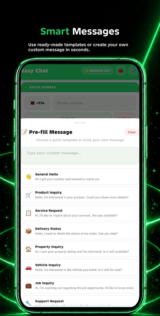 Smart messages — ready-made templates or write your own